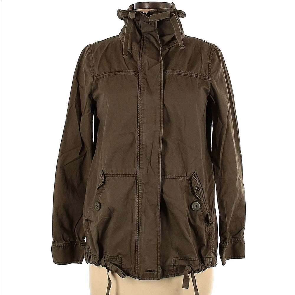 Rubbish utility jacket - olive green - size L - zipper - button - drawstrings